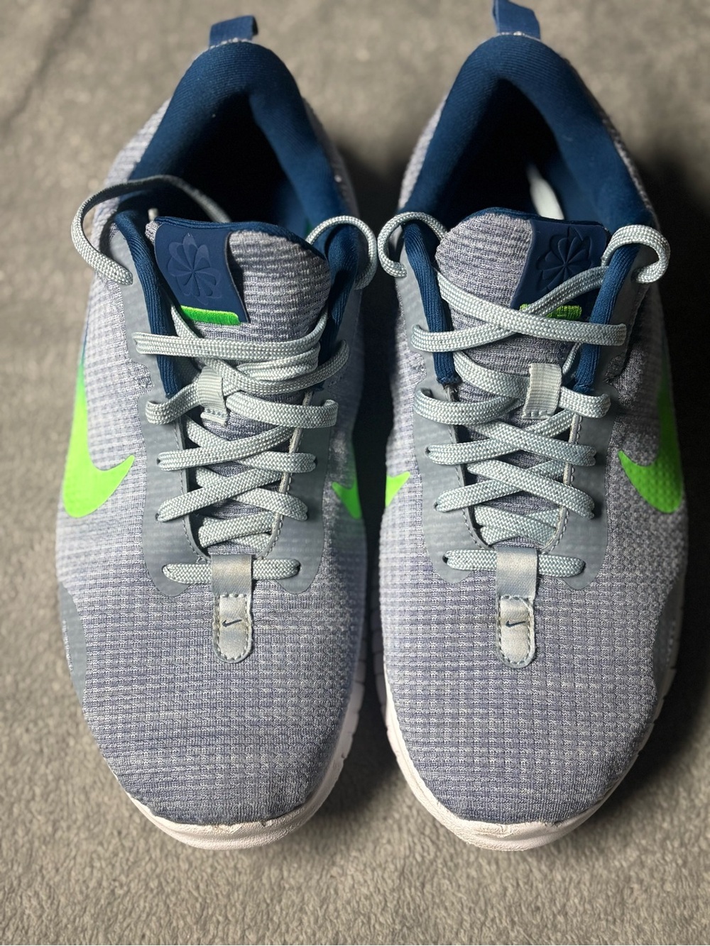 Nike Men’s Grey Knit Sneakers with Volt Swoosh